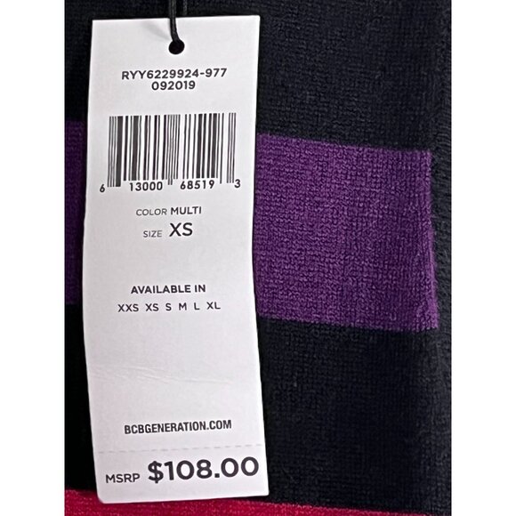 BCBG Striped Tank Maxi Dress XS Colorful Sweater Retro Classic Chic Funky Preppy - Picture 7 of 14